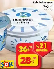 SEK LAKTOZSUZ YOĞURT 750 G